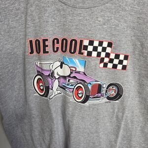 Peanuts Collection Grey Joe Cool Hot Rod Flag Short Sleeve, Mens, Large